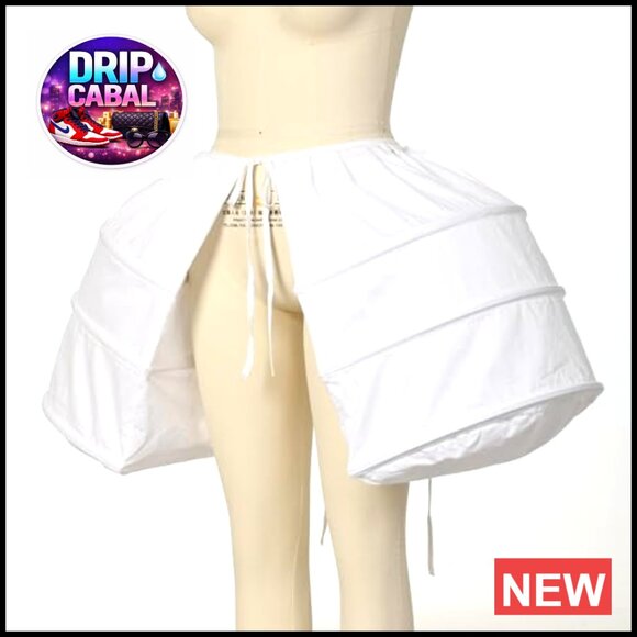 Victorian Double Pannier Petticoat Hoop Skirt Rococo Elegant Bustle - Picture 2 of 4